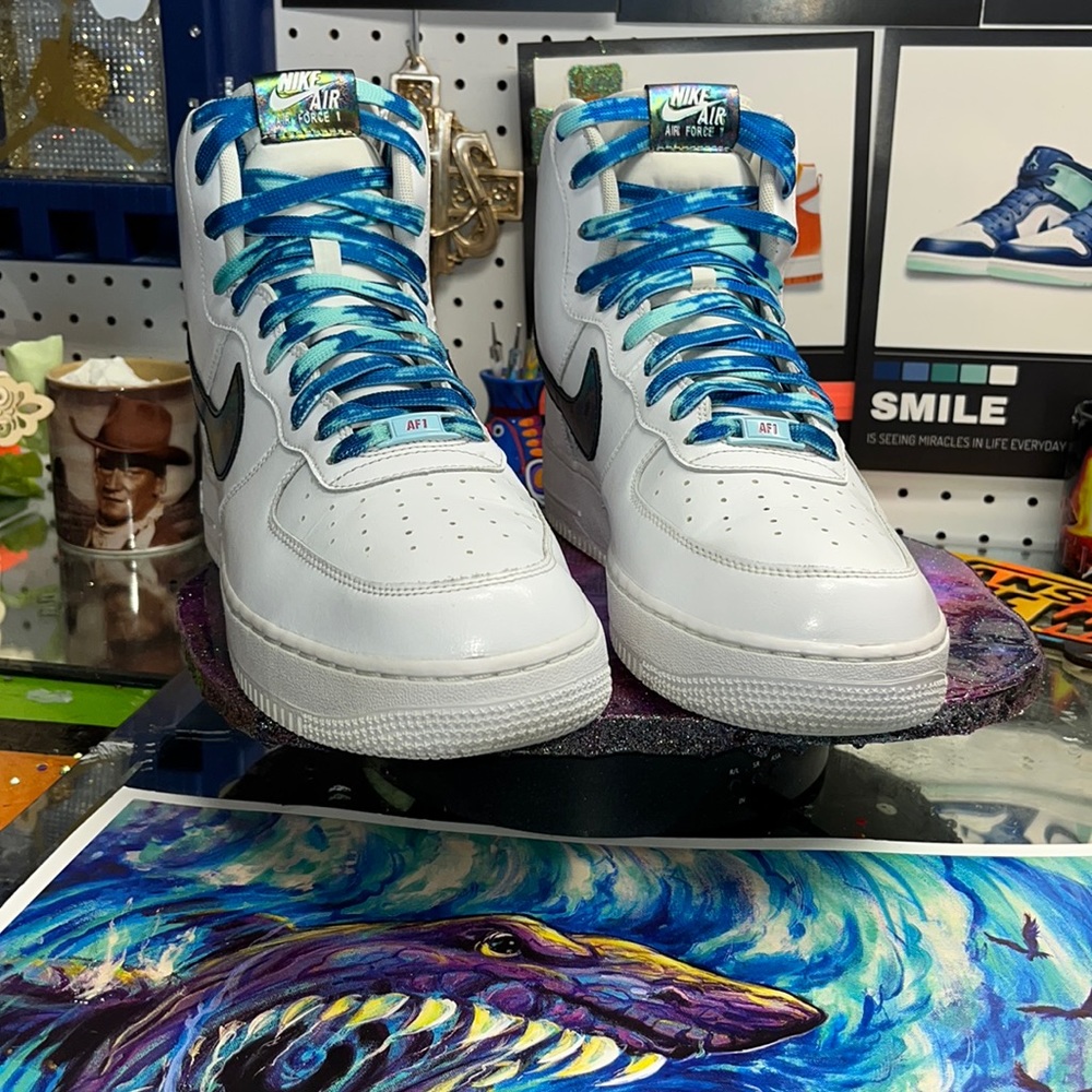 Air Force one high, 07, LV8, iridescent, size 12, 8/10